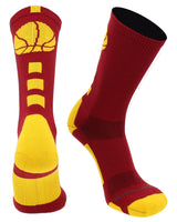 MadSportsStuff socks Columbia Blue / Large Basketball Logo Athletic Crew Socks (Made in USA)