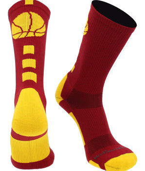 MadSportsStuff socks Columbia Blue / Large Basketball Logo Athletic Crew Socks (Made in USA)