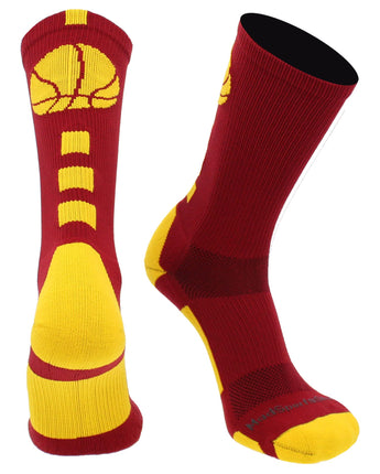 MadSportsStuff socks Columbia Blue / Large Basketball Logo Athletic Crew Socks (Made in USA)