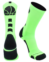 MadSportsStuff socks Columbia Blue / Large Basketball Logo Athletic Crew Socks (Made in USA)