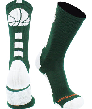 MadSportsStuff socks Columbia Blue / Large Basketball Logo Athletic Crew Socks (Made in USA)