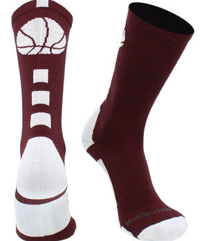 MadSportsStuff socks Columbia Blue / Large Basketball Logo Athletic Crew Socks (Made in USA)