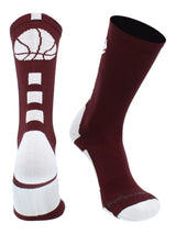 MadSportsStuff socks Columbia Blue / Large Basketball Logo Athletic Crew Socks (Made in USA)