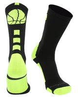 MadSportsStuff socks Columbia Blue / Large Basketball Logo Athletic Crew Socks (Made in USA)