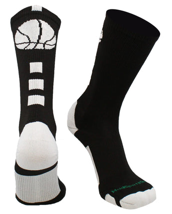MadSportsStuff socks Columbia Blue / Large Basketball Logo Athletic Crew Socks (Made in USA)