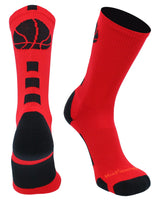 MadSportsStuff socks Columbia Blue / Large Basketball Logo Athletic Crew Socks (Made in USA)