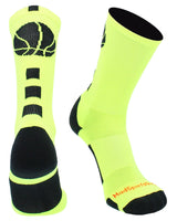 MadSportsStuff socks Columbia Blue / Large Basketball Logo Athletic Crew Socks (Made in USA)