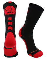 MadSportsStuff socks Columbia Blue / Large Basketball Logo Athletic Crew Socks (Made in USA)