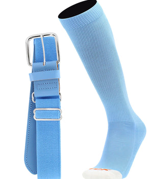 MadSportsStuff socks Columbia Blue / Large Pro Line Baseball Socks and Belt Combo Youth and Adult
