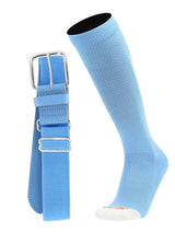 MadSportsStuff socks Columbia Blue / Large Pro Line Baseball Socks and Belt Combo Youth and Adult