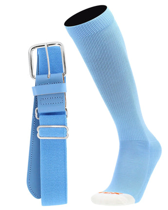 MadSportsStuff socks Columbia Blue / Large Pro Line Softball Socks and Belt Combo Youth and Adult