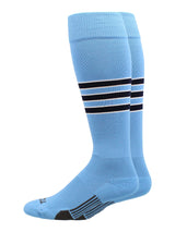 Striped Softball Socks Over the Calf Dugout Pattern D