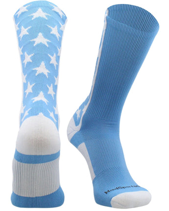 MadSportsStuff socks Columbia Blue/White / Large All Stars Socks Crew Socks Basketball Football