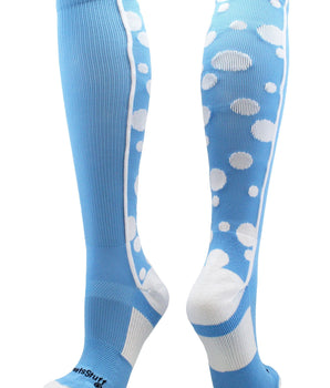 MadSportsStuff socks Columbia Blue/White / Large Crazy Socks with Dots Over the Calf Socks Multi Colors