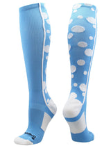 MadSportsStuff socks Columbia Blue/White / Large Crazy Socks with Dots Over the Calf Socks Multi Colors