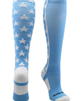 MadSportsStuff socks Columbia Blue/White / Small All Stars Socks Over the Calf Socks Softball Soccer