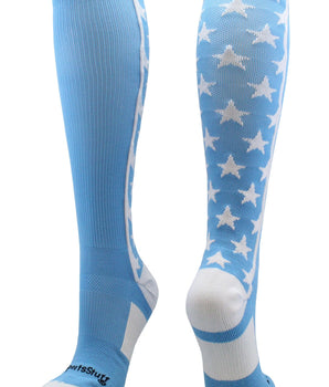 MadSportsStuff socks Columbia Blue/White / Small All Stars Socks Over the Calf Socks Softball Soccer