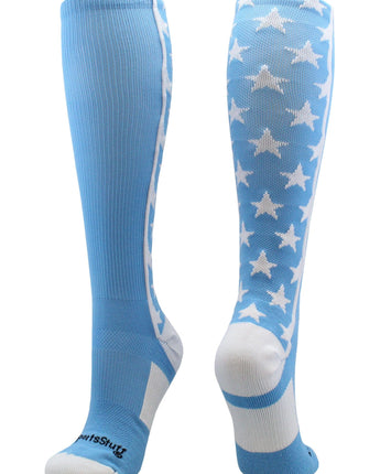 MadSportsStuff socks Columbia Blue/White / Small All Stars Socks Over the Calf Socks Softball Soccer