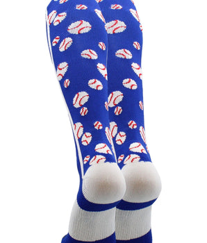 MadSportsStuff socks Crazy Baseball Socks with Baseballs over the calf