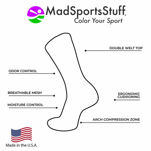 MadSportsStuff socks Crazy Basketball Logo Crew Socks (multiple colors)