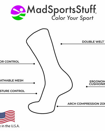 MadSportsStuff socks Crazy Basketball Logo Crew Socks (multiple colors)