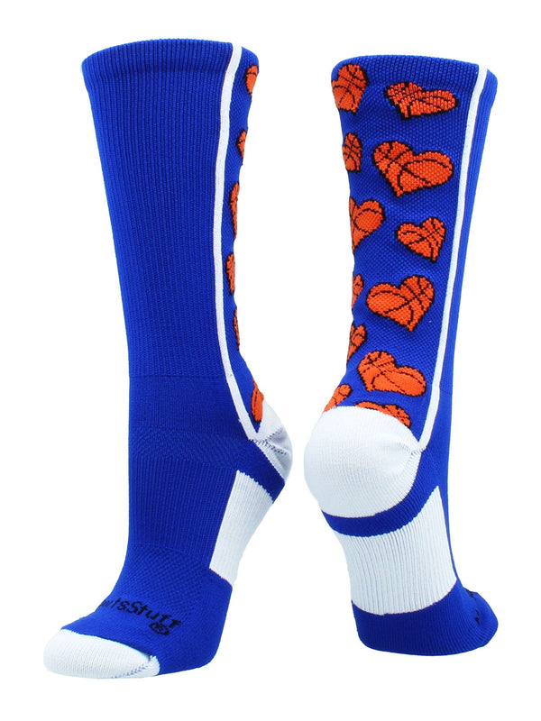 MadSportsStuff socks Crazy Love Basketball Hearts Crew Socks