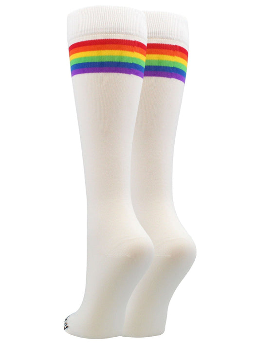 MadSportsStuff socks Crazy Retro Rainbow Socks with Stripes For Soccer Softball