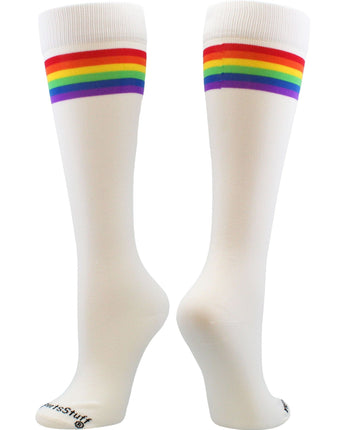 MadSportsStuff socks Crazy Retro Rainbow Socks with Stripes For Soccer Softball