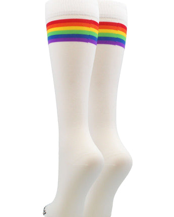 MadSportsStuff socks Crazy Retro Rainbow Socks with Stripes For Soccer Softball
