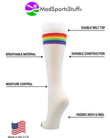 MadSportsStuff socks Crazy Retro Rainbow Socks with Stripes For Soccer Softball