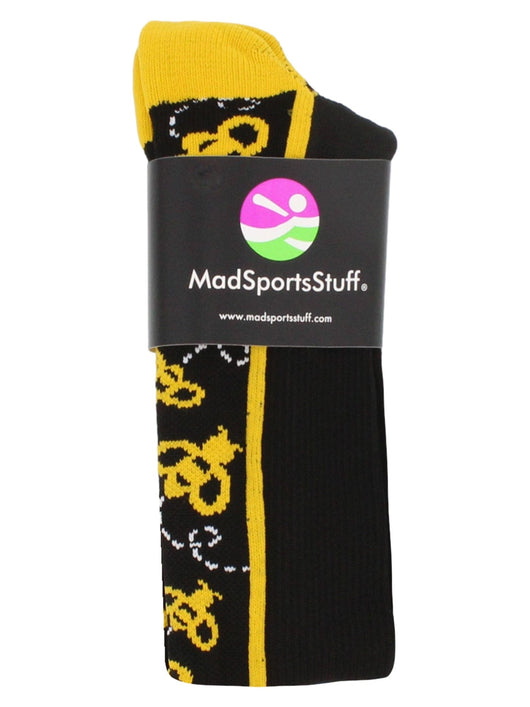MadSportsStuff socks Crazy Socks with Bumble Bees Over the Calf