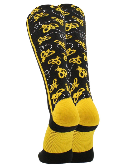 MadSportsStuff socks Crazy Socks with Bumble Bees Over the Calf