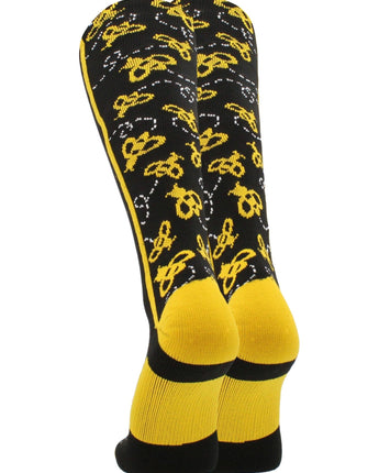 MadSportsStuff socks Crazy Socks with Bumble Bees Over the Calf