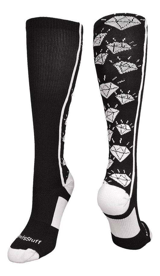 MadSportsStuff socks Crazy Socks with Diamonds Over the Calf  (multiple colors)
