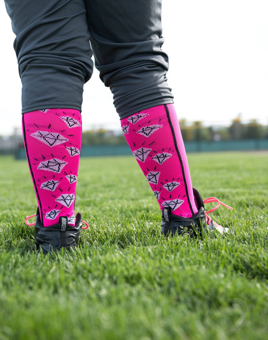 MadSportsStuff socks Crazy Socks with Diamonds Over the Calf  (multiple colors)
