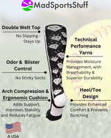 MadSportsStuff socks Crazy Socks with Diamonds Over the Calf  (multiple colors)
