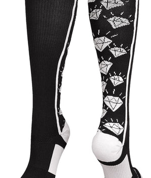 MadSportsStuff socks Crazy Socks with Diamonds Over the Calf  (multiple colors)