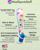 MadSportsStuff socks Crazy Socks with Dots Over the Calf Socks Multi Colors