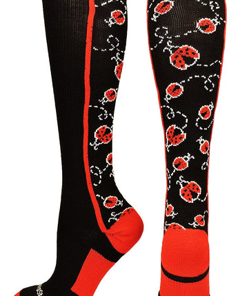 MadSportsStuff socks Crazy Socks with Ladybugs Over the Calf