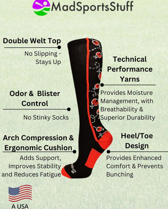 MadSportsStuff socks Crazy Socks with Ladybugs Over the Calf