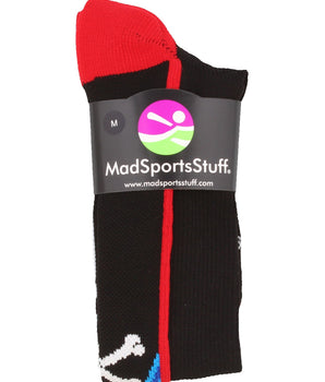 MadSportsStuff socks Crazy Socks with Laser Skull and Crossbones Over the Calf Socks