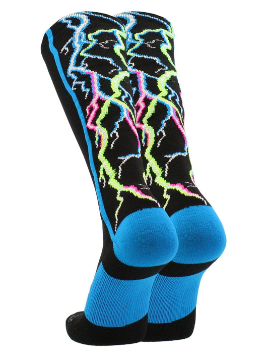 MadSportsStuff socks Crazy Socks with Lightning Bolts Electric Storm Over the Calf
