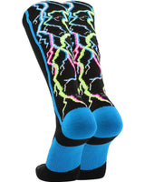 MadSportsStuff socks Crazy Socks with Lightning Bolts Electric Storm Over the Calf