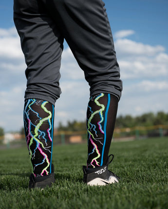 MadSportsStuff socks Crazy Socks with Lightning Bolts Electric Storm Over the Calf