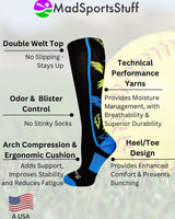 MadSportsStuff socks Crazy Socks with Lightning Bolts (multiple colors)