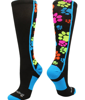MadSportsStuff socks Crazy Socks with Paws Over the Calf (multiple colors)