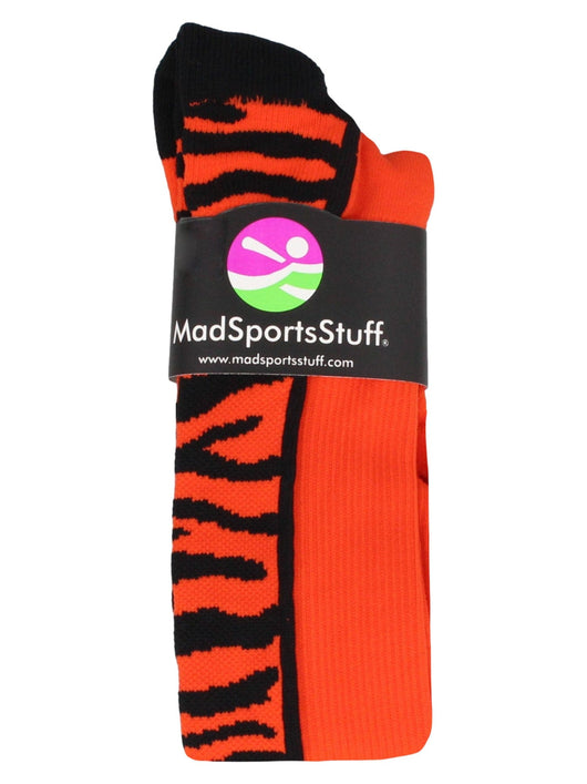 MadSportsStuff socks Crazy Socks with Safari Tiger Stripes Over the Calf Socks (multiple colors)