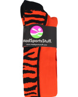 MadSportsStuff socks Crazy Socks with Safari Tiger Stripes Over the Calf Socks (multiple colors)