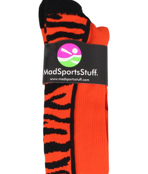 MadSportsStuff socks Crazy Socks with Safari Tiger Stripes Over the Calf Socks (multiple colors)