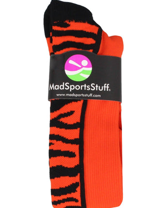 MadSportsStuff socks Crazy Socks with Safari Tiger Stripes Over the Calf Socks (multiple colors)